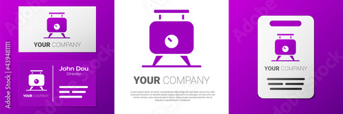 Logotype Metal tank with grape juice as alcoholic fermentation icon isolated on white background. Logo design template element. Vector