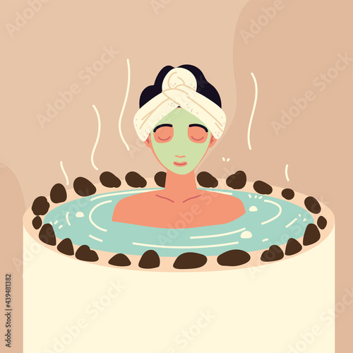 spa woman on jacuzzi