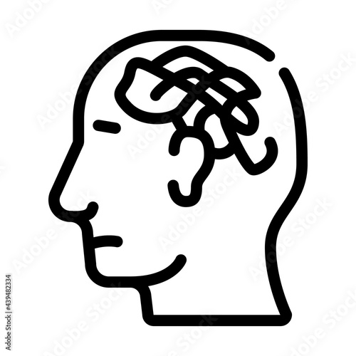confused thoughts line icon vector. confused thoughts sign. isolated contour symbol black illustration