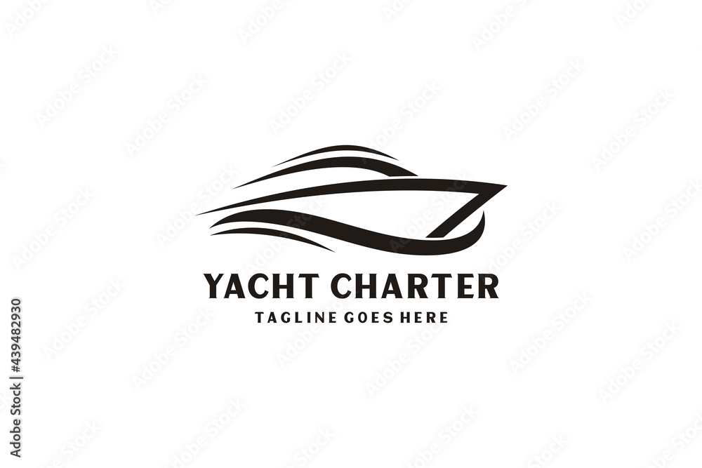 Yacht / Cruise Logo design inspiration with minimalist art style. Yacht / Cruise Logo design inspiration with minimalist art style.