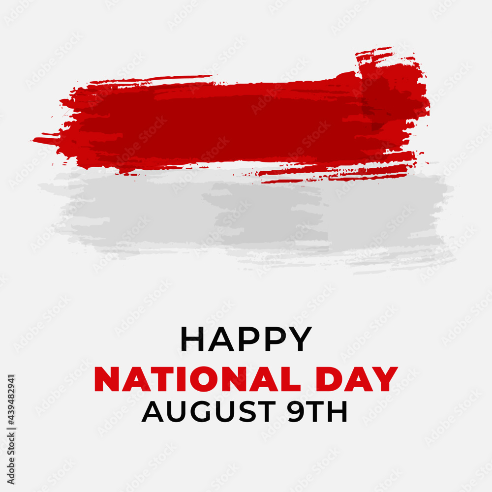 Singapore national day, Patriotic Singapore flag banner post concept