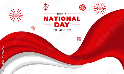 Singapore national day, Patriotic Singapore flag banner post concept for august 9, Vector	
