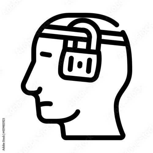 buried thoughts neurosis line icon vector. buried thoughts neurosis sign. isolated contour symbol black illustration