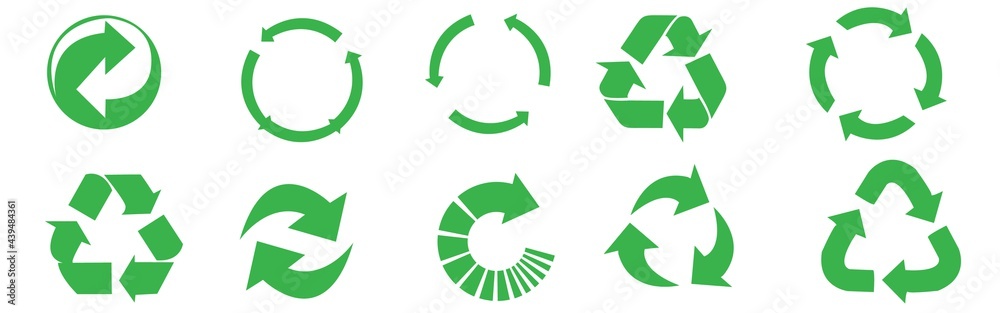 Obraz premium Recycle icon collection. Set recycle signs. Recycle recycling symbol.