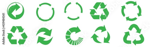 Recycle icon collection. Set recycle signs. Recycle recycling symbol.