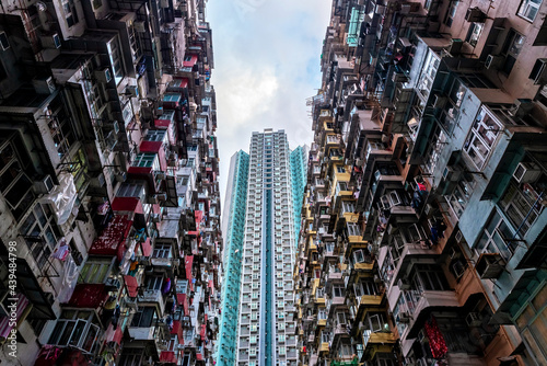 High-rise building with many units in Hong Kong photo