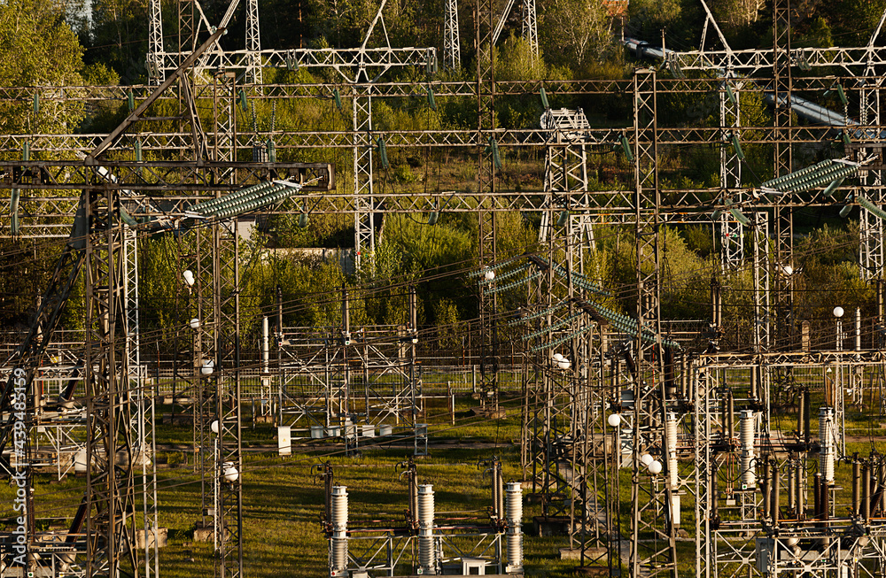 Electrical substation, metal structures of electrical transmission lines
