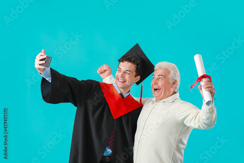 Happy male graduation stude...