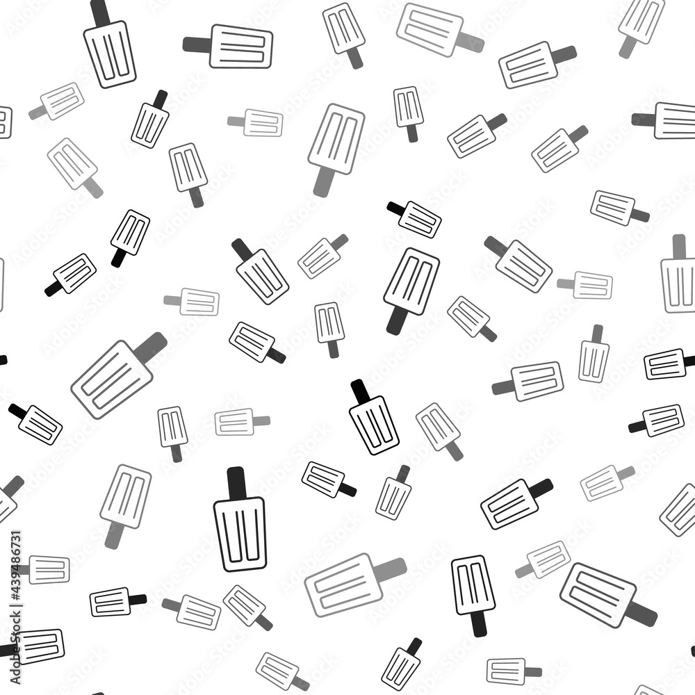 Black Ice cream icon isolated seamless pattern on white background. Sweet symbol. Vector Black Ice cream icon isolated seamless pattern on white background. Sweet symbol. Vector