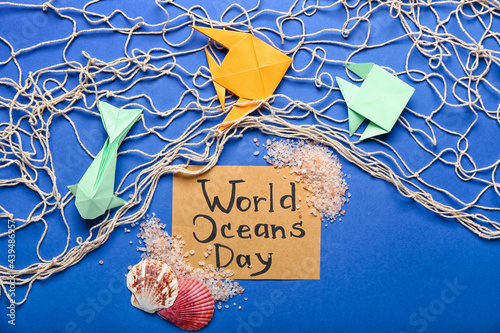 Text WORLD OCEAN DAY and pa...
