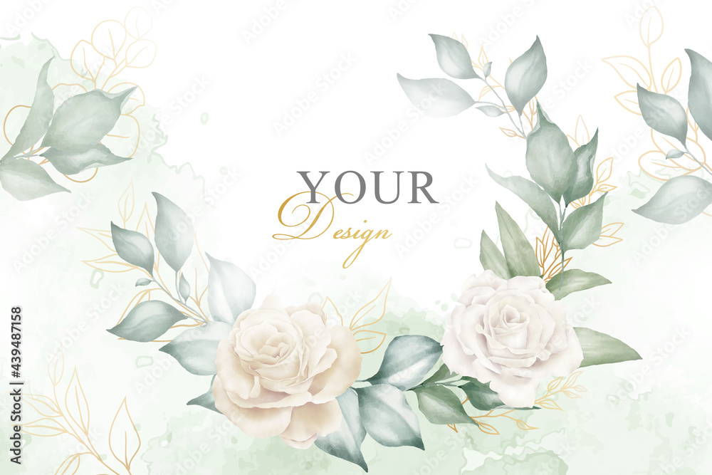 Editable Wreath Arrangement Floral Background Template