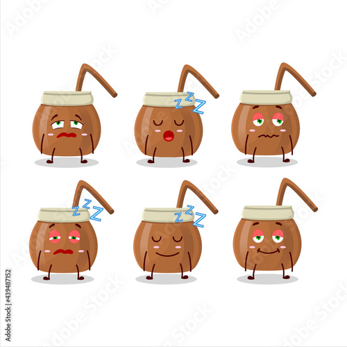 Cartoon character of mate tea with sleepy expression