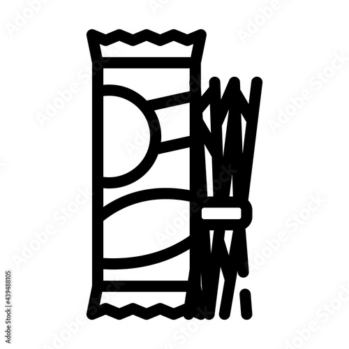 spaghetti pasta line icon vector. spaghetti pasta sign. isolated contour symbol black illustration