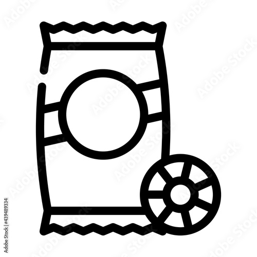 ruote pasta line icon vector. ruote pasta sign. isolated contour symbol black illustration