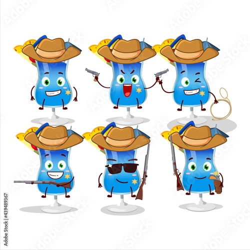 Cool cowboy blue hawaii cartoon character with a cute hat