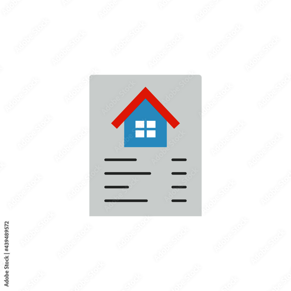 Agreement business document house icon in color icon, isolated on white background Agreement business document house icon in color icon, isolated on white background