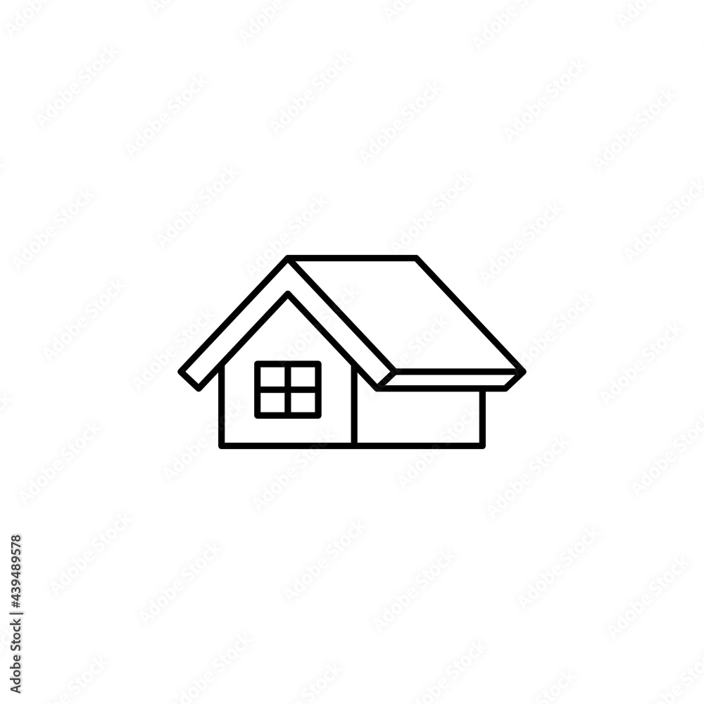 home, house icon in flat black line style, isolated on white background home, house icon in flat black line style, isolated on white background