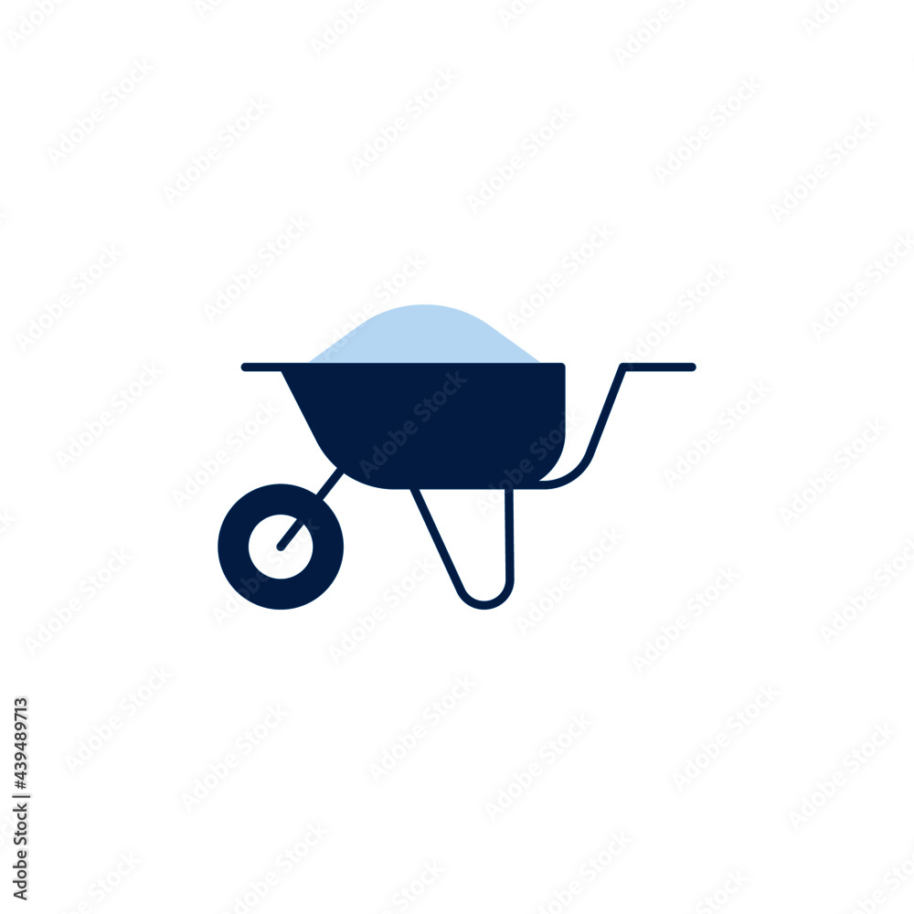 Barrow cart, wheelbarrow icon in color icon, isolated on white background Barrow cart, wheelbarrow icon in color icon, isolated on white background
