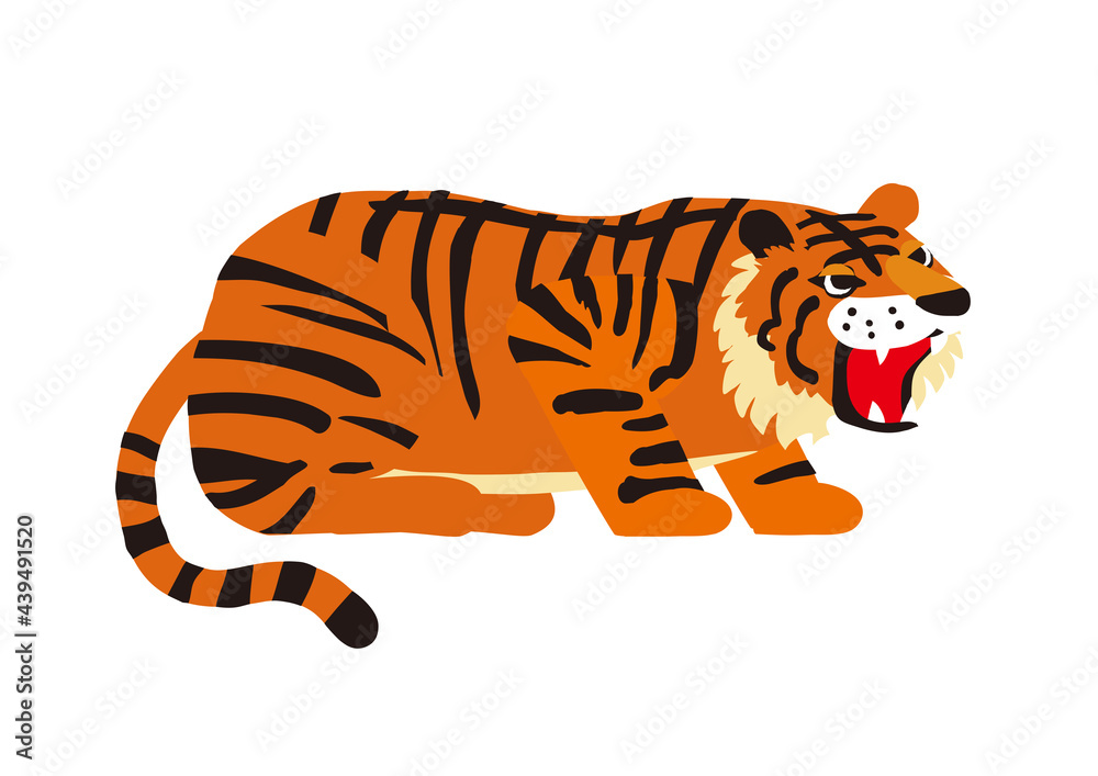 威嚇する虎 イラスト Stock Vector Adobe Stock