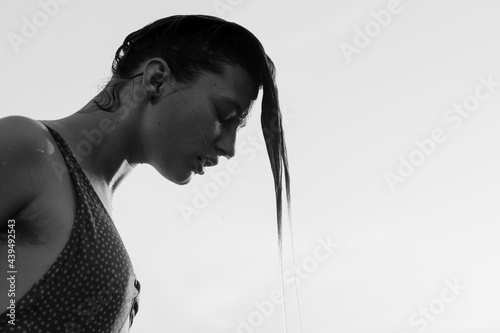 Woman with wet hair photo