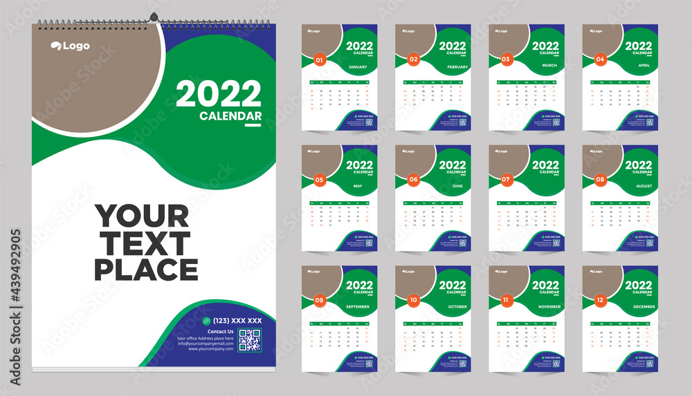 2025 Personalized Wall Calendar Year 2022 teddy harriott