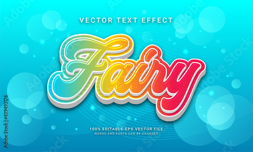 Fairy editable text effect with rainbow color theme