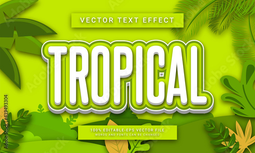 Tropical editable text effect with summer season theme photo