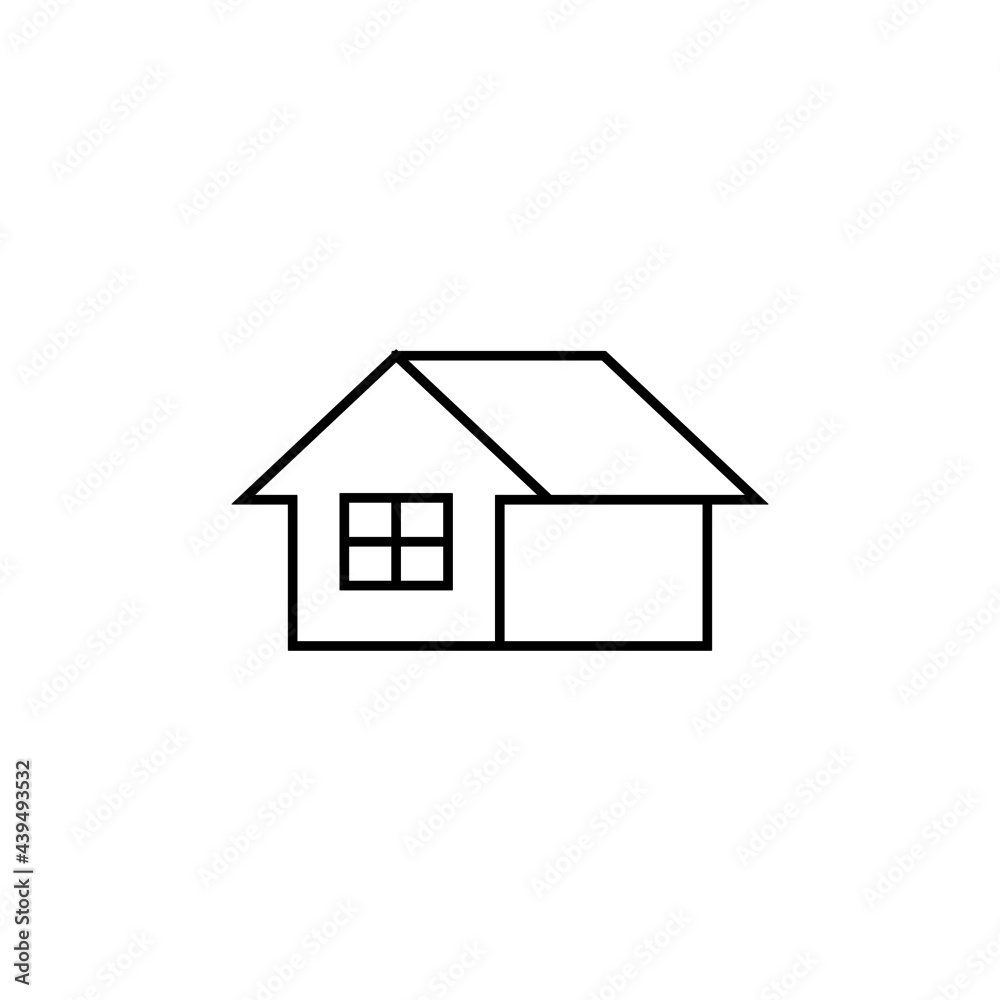 home, house icon in flat black line style, isolated on white background home, house icon in flat black line style, isolated on white background