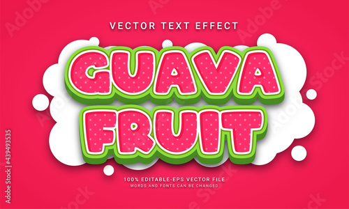 Guava fruit editable text effect with tropical fruit theme