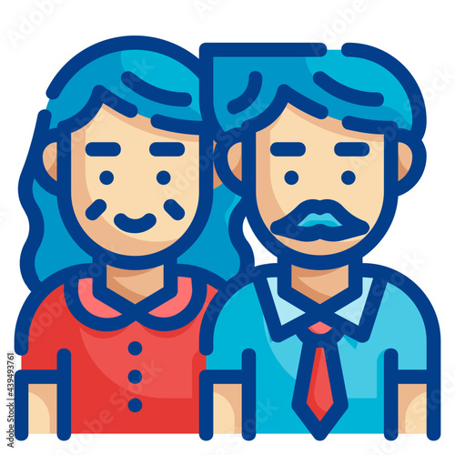 parents fill outline icon