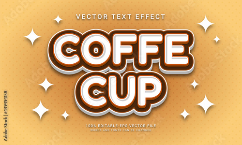 Coffe cup editable text effect with coffe drink theme