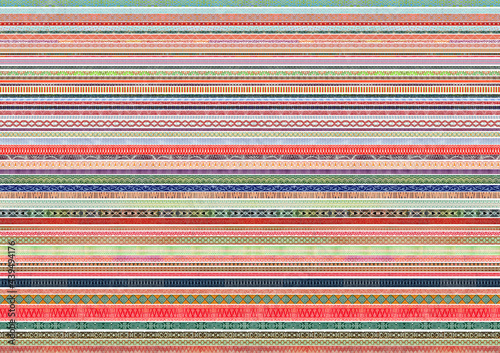 Stripes composed of patterns extracted from banknotes 