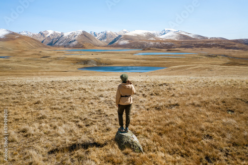 Drone selfie of a female outdoors