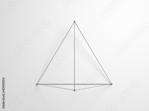 Regular tetrahedron. Lattice wire-frame 3d shape