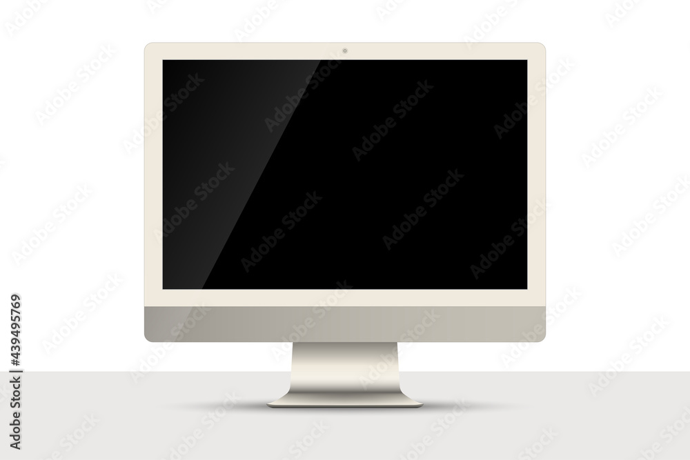 Realistic computer monitor with blank screen, Electronic device mockup Realistic computer monitor with blank screen, Electronic device mockup