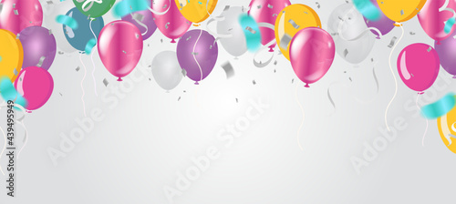 Festive Bright Background with Balloons