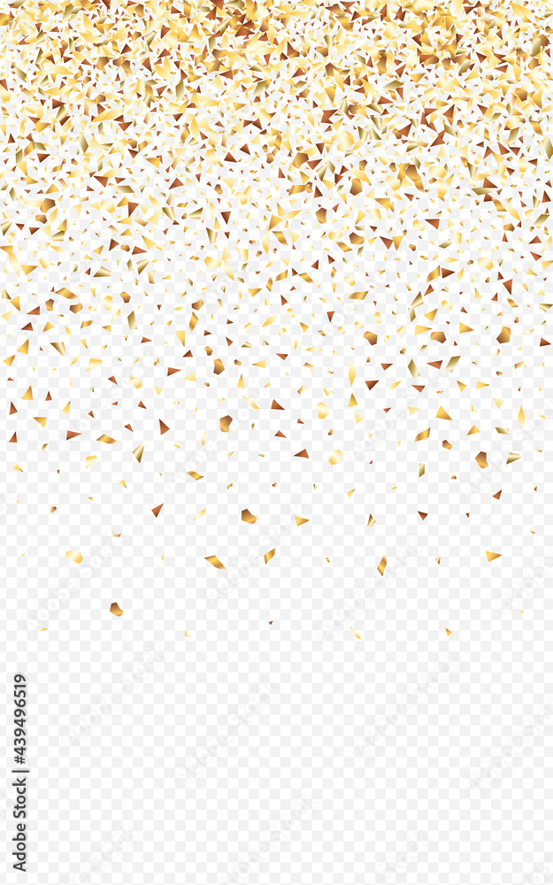Yellow Confetti Glamour Transparent Background.