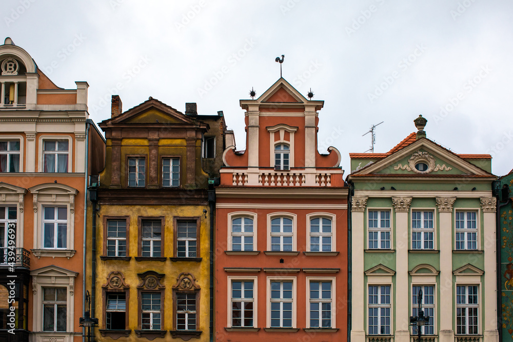 A row of coloured building in Poznan, Poland A row of coloured building in Poznan, Poland
