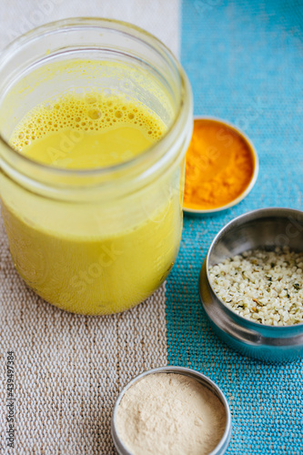 Golden Milk with Ayurvedic Herbs and Spices photo