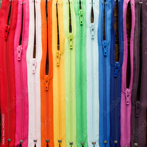 rainbow zippers sewed together