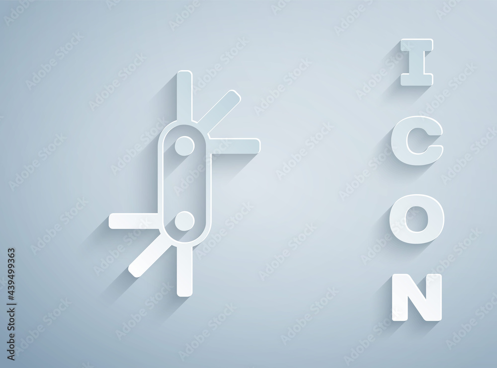 Paper cut Tool allen keys icon isolated on grey background. Paper art style. Vector Paper cut Tool allen keys icon isolated on grey background. Paper art style. Vector