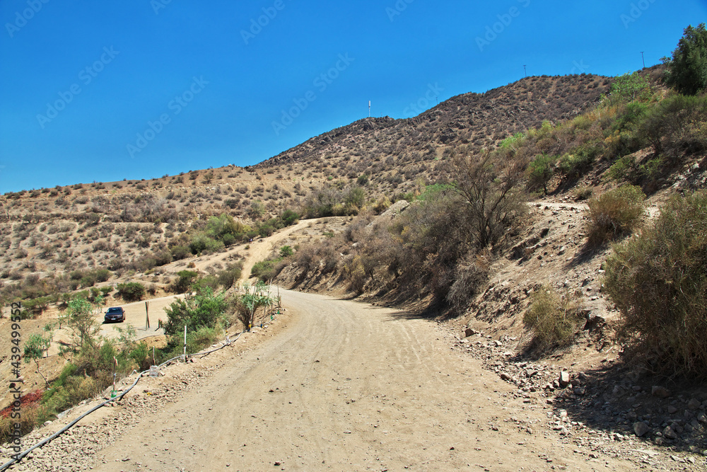 The road on the hill close Los Andes city, Chile