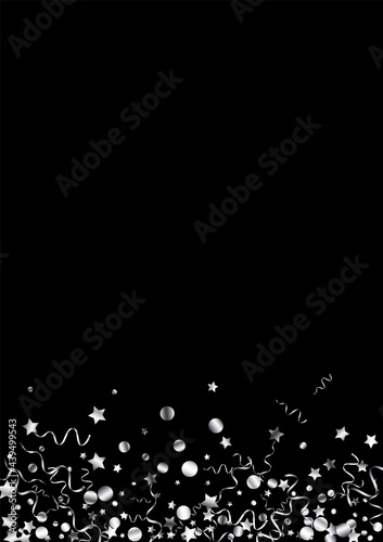 Silver Spiral Shiny Vector Black Background.