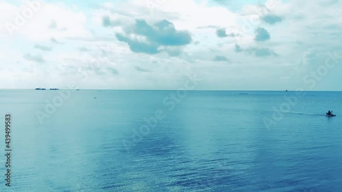 Stunning view of a fisherman canoe on the sea