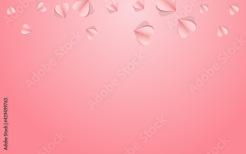 Burgundy Heart Vector Pink  Backgound. Falling