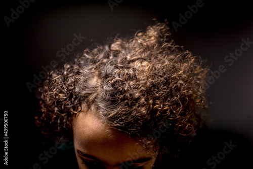 Closeup of child's curly hair photo