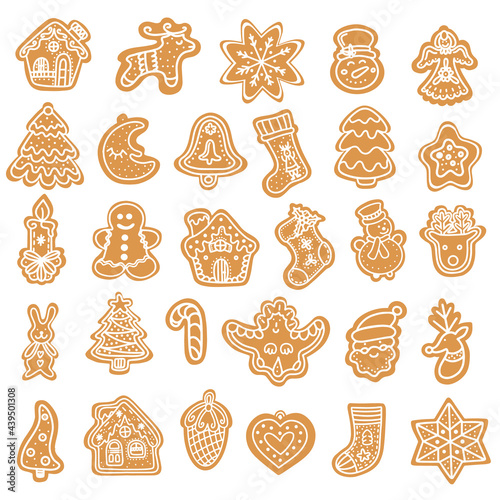 Set of traditional Christmas cookies vector design