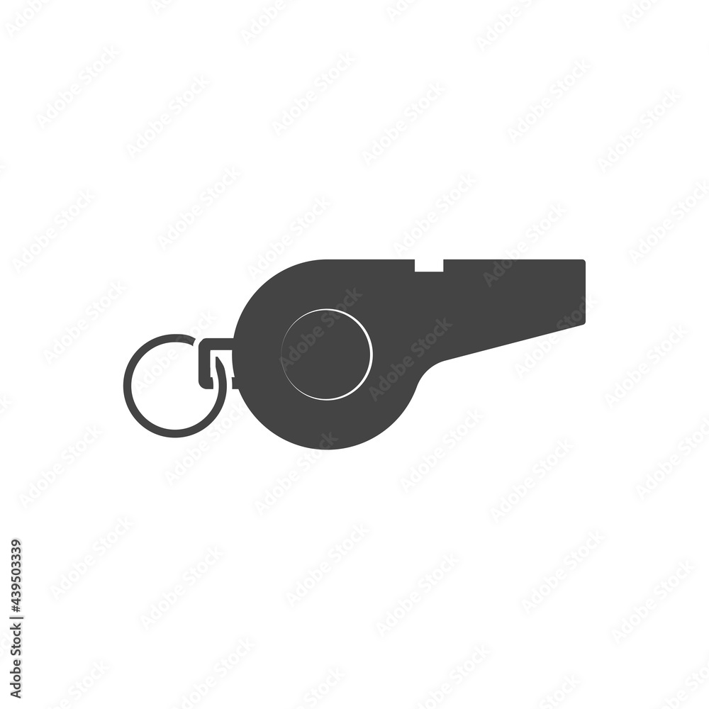 Judge whistle vector icon on white isolated background.
