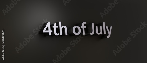 Abstract 4th of July 3D TEXT Rendered Poster  3D Artwork 