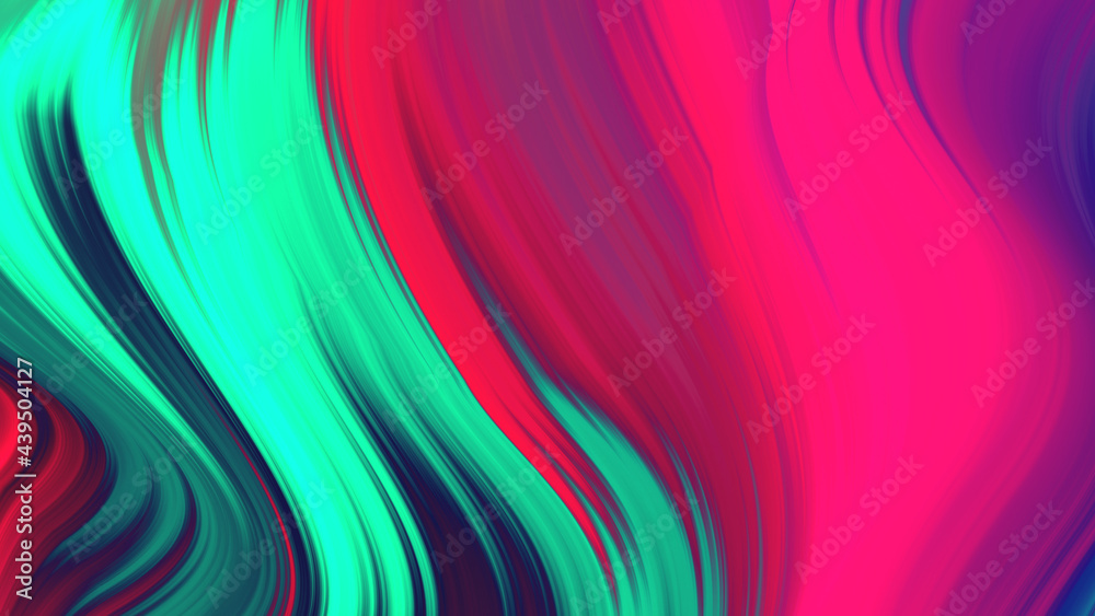 Abstract pink green gradient wave  background. Neon light curved lines and geometric shape with colorful graphic design.